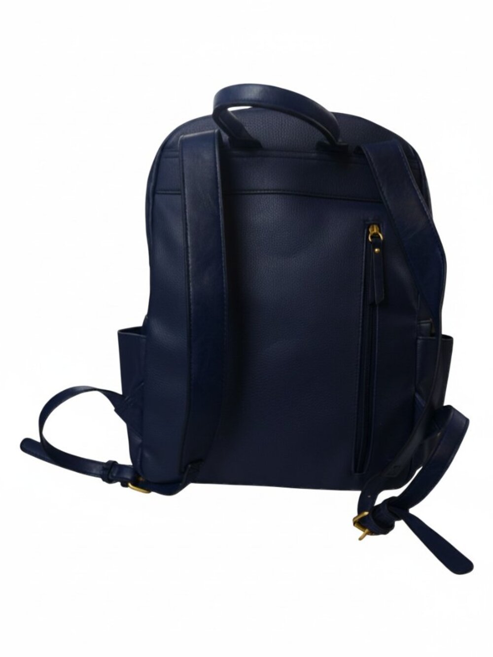 Rosetti Navy Faux Leather Laptop Backpack Work Travel Bag w/ Gold Hardware Chic - Picture 3 of 14